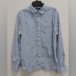 Nautica Light Blue Striped Button Down Shirt